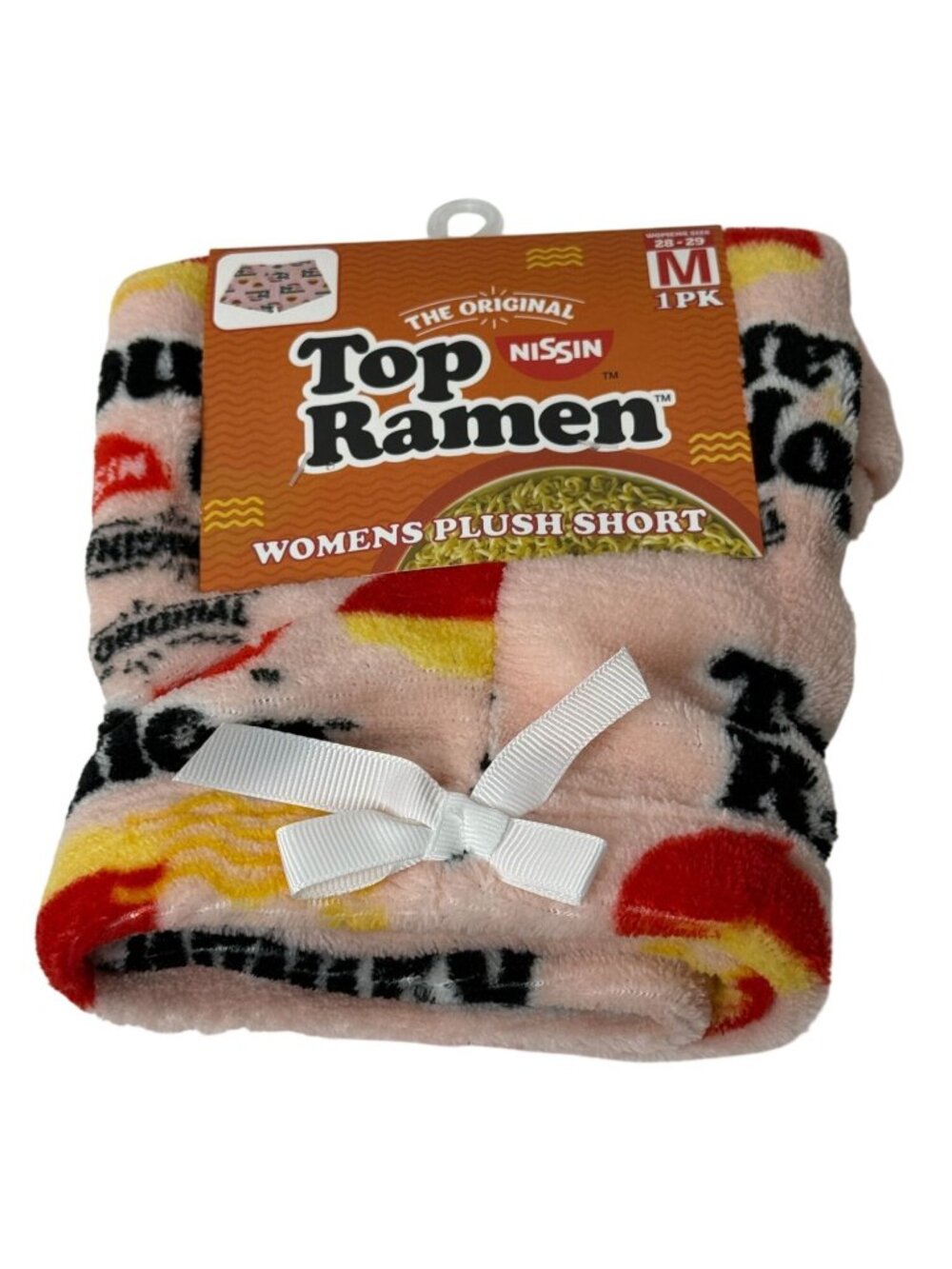 Top Ramen Plush Lounge Pajama Shorts Pink Womens Medium NWT